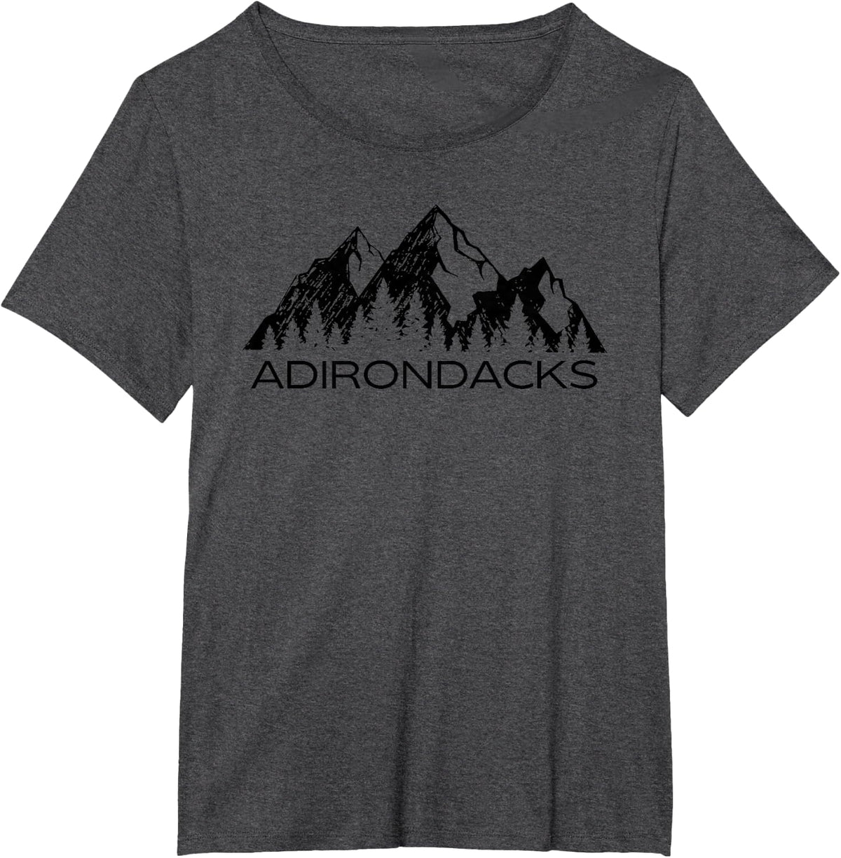 Adirondacks New York Mountain Souvenir Gift T-Shirt - Dark Heather Grey