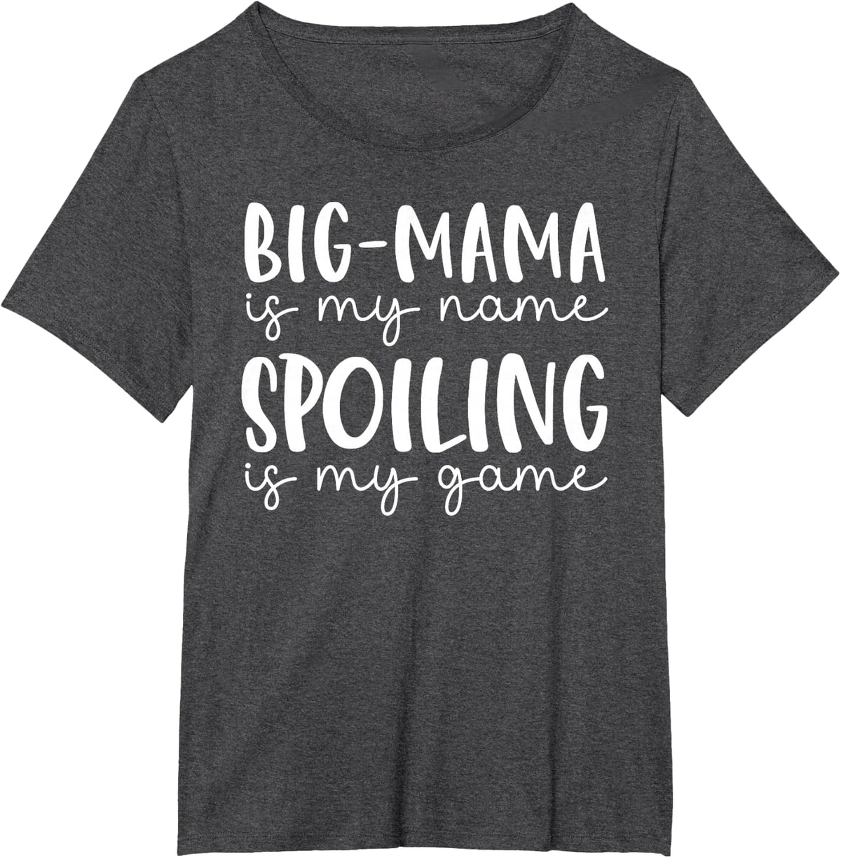 Big-Mama is My Name Spoiling is My Game Funny Big-Mama T-Shirt - Dark Heather Grey