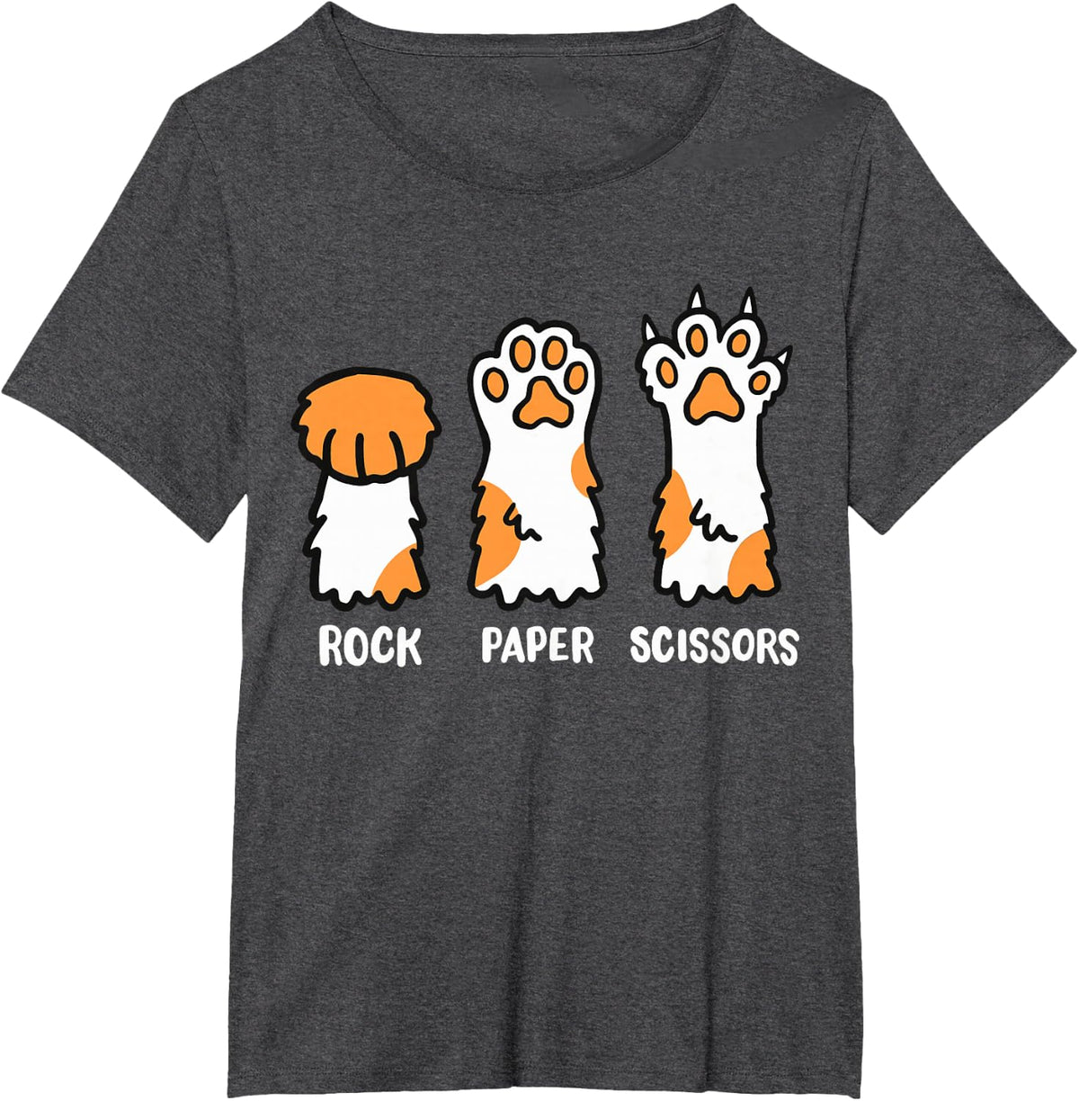 Cat Cats Cat Lover Cat Owner Rock Paper Scissors Funny T-Shirt - Dark Heather Grey