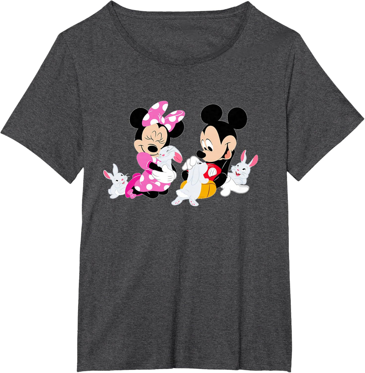 Disney Mickey and Minnie Mouse Easter Bunnies T-Shirt - Dark Heather Grey