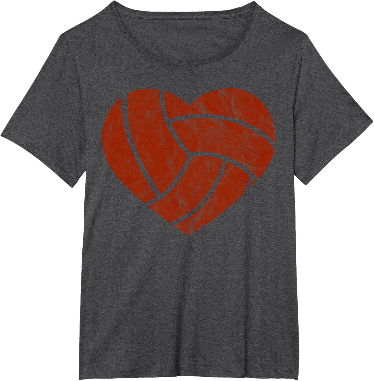Funny Sport Lover Outfits Game Apparel Vintage Volleyball Heart Gift Retro Player Valentine's Day T-Shirt - Dark Heather Grey