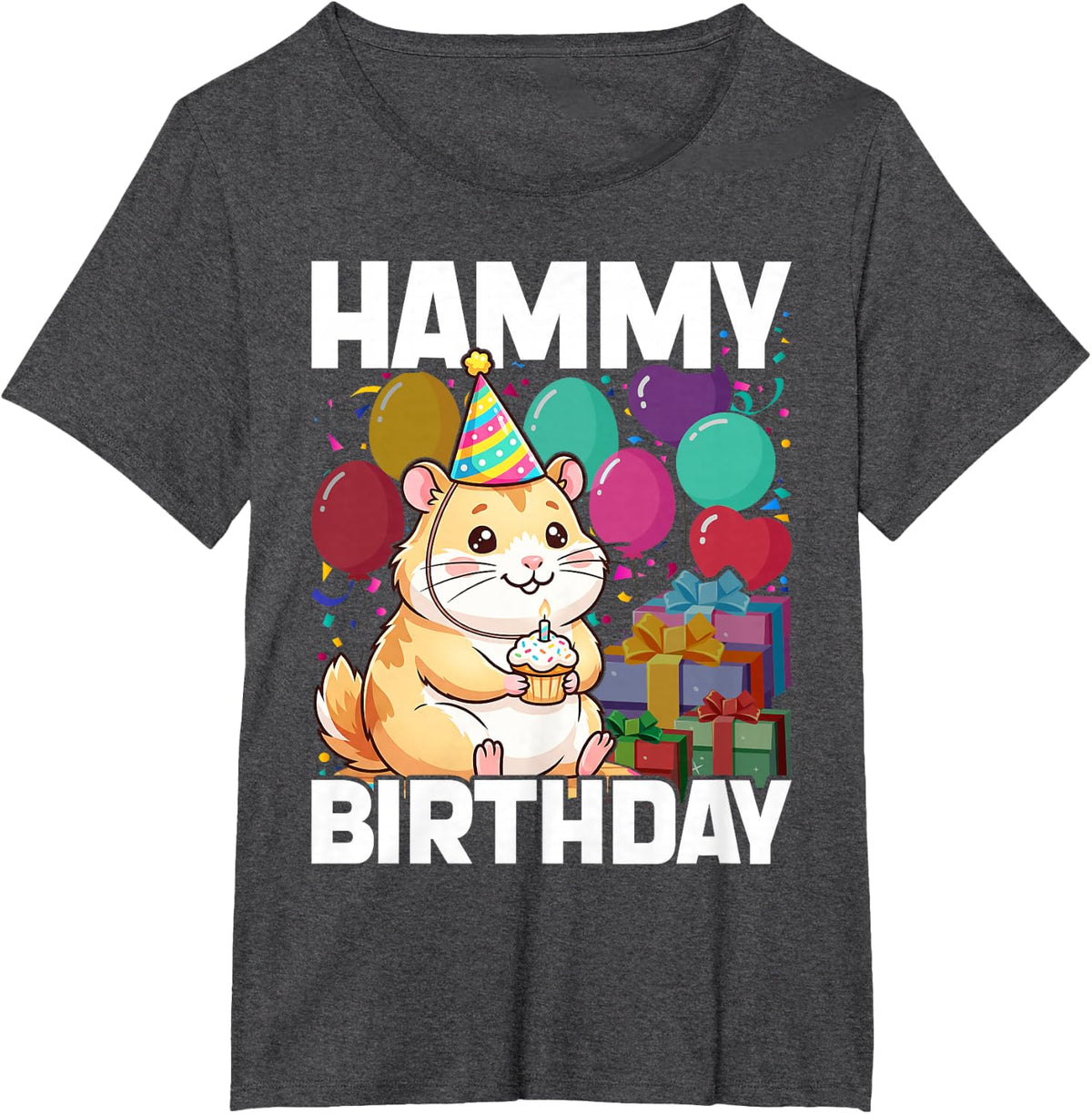Cute Hamster Pet - Hammy Birthday Hamster T-Shirt - Dark Heather Grey