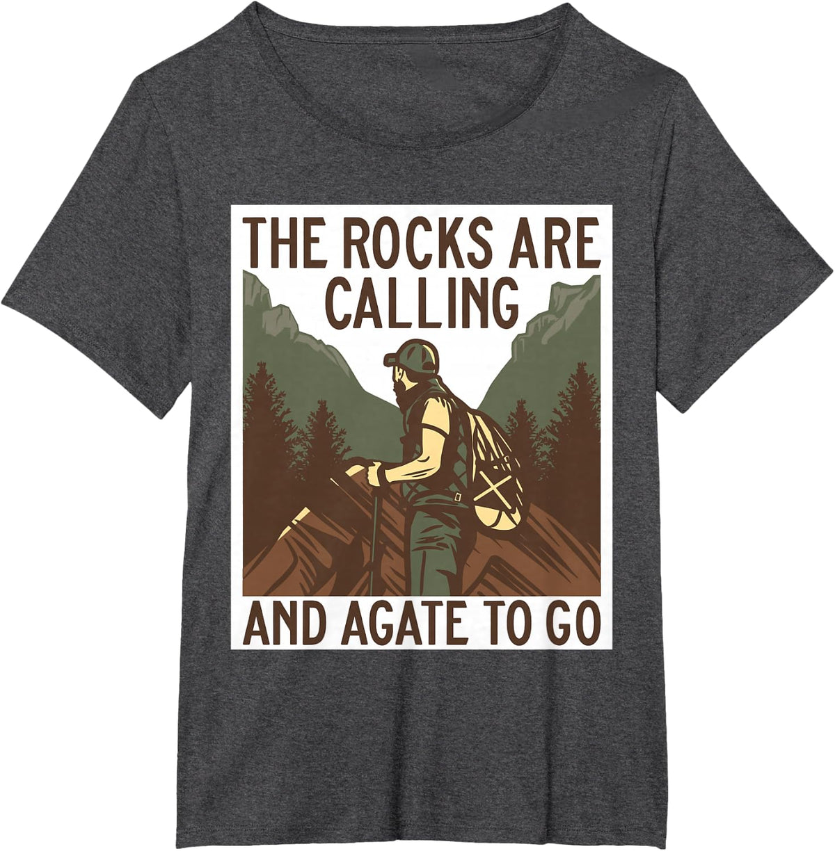 The Rocks Are Calling And Agate Go Geology Geologist Rock T-Shirt - Dark Heather Grey