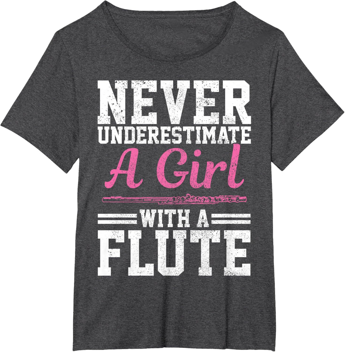 Flute Marching Band High School Musician Flutist Funny Gift T-Shirt - Dark Heather Grey