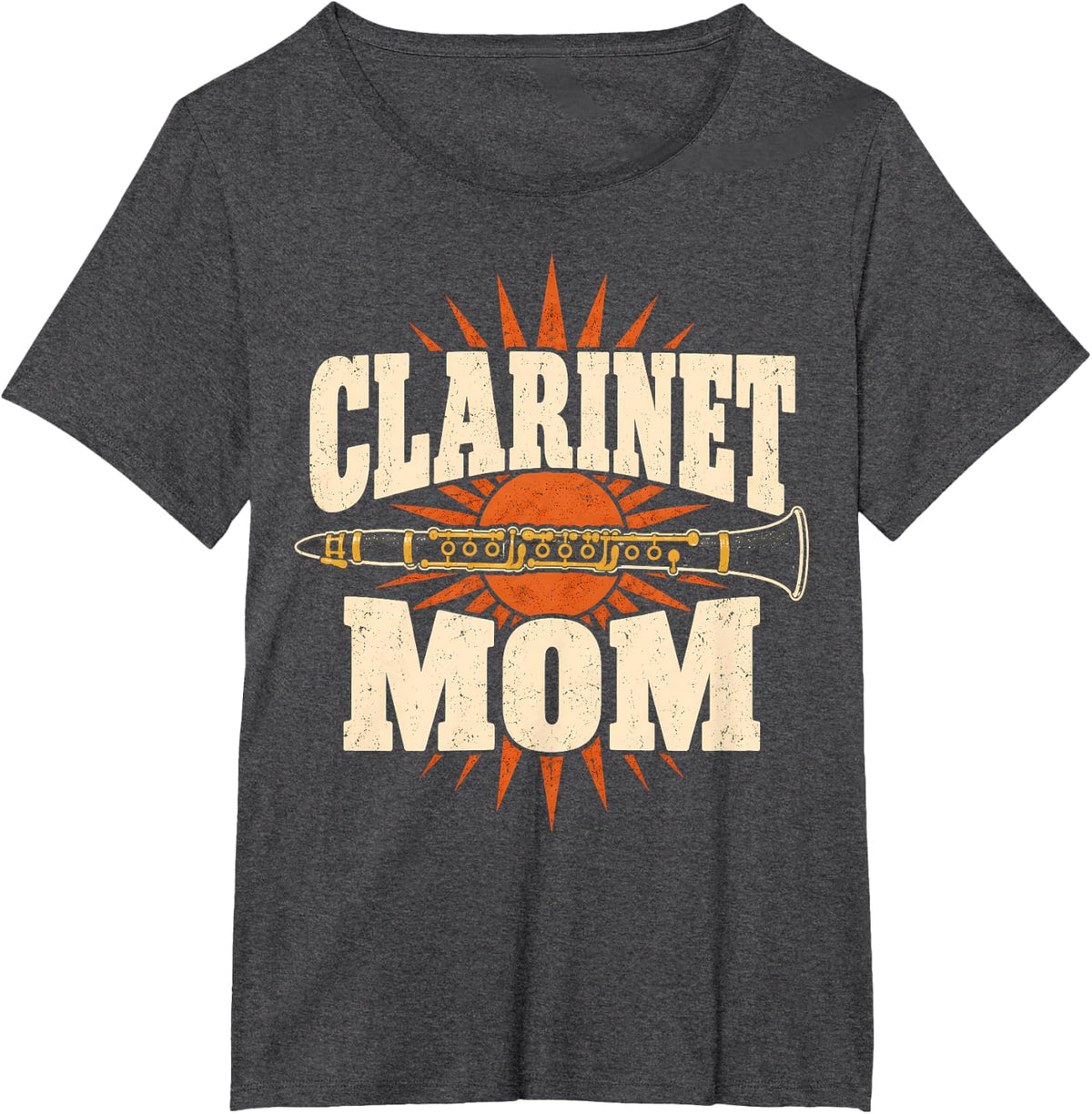Clarinet Mom Orchestra Music T-Shirt - Dark Heather Grey