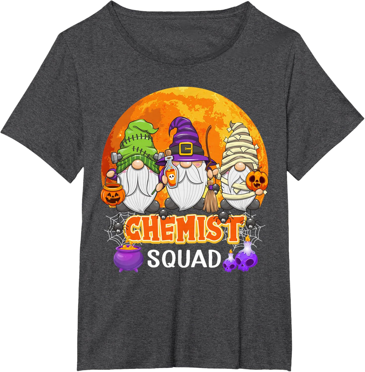 Chemist Squad Halloween Pharmacist Gnome Matching T-Shirt - Dark Heather Grey