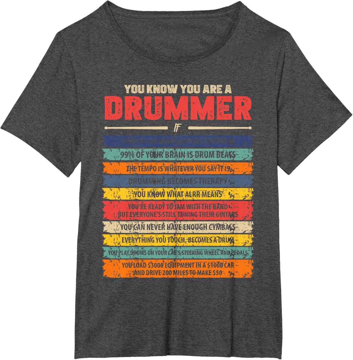 You Know You are A Drummer Air Drums T-Shirt - Dark Heather Grey