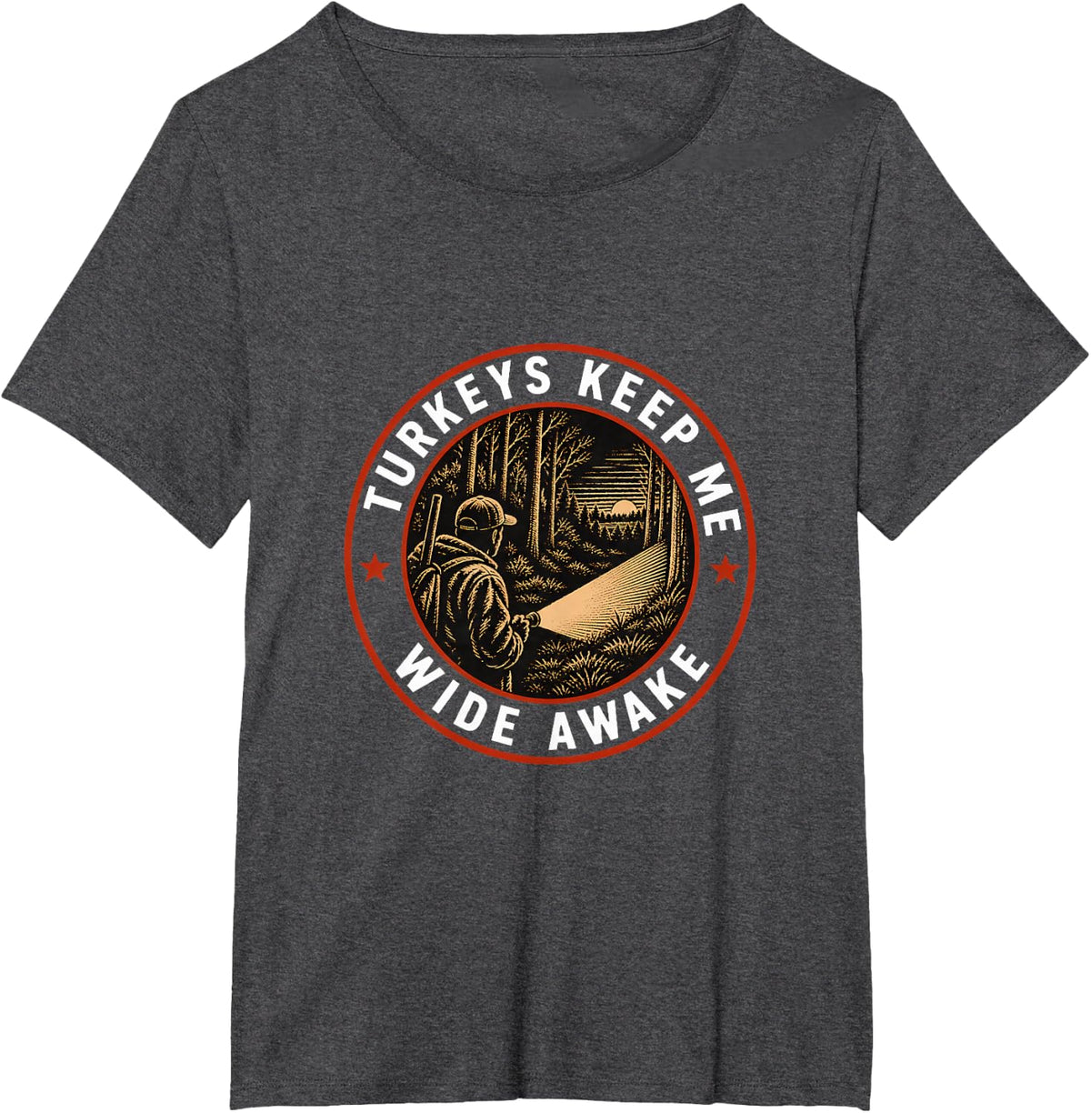 Turkeys Keep Me Wide Awake T-Shirt - Dark Heather Grey