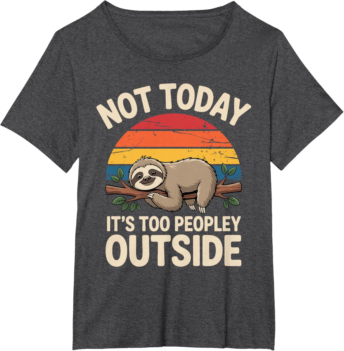 Cute Sloth Art for Men Women Kids Lazy Slow Sloth Lover T-Shirt - Dark Heather Grey