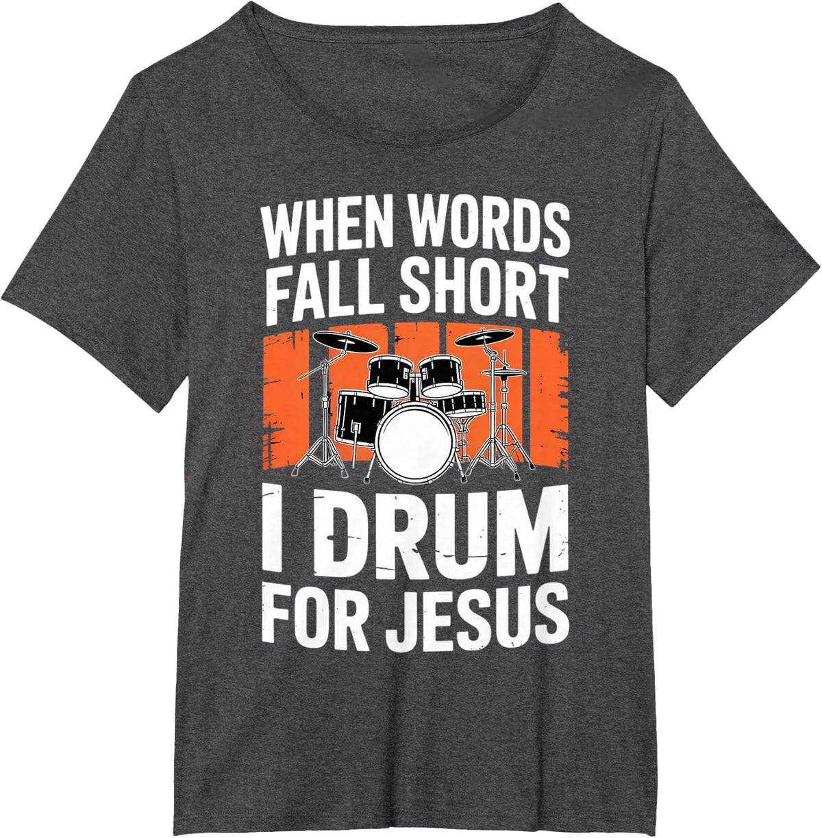 Christian Drummer Jesus Christ Drummer Musician Drum Player T-Shirt - Dark Heather Grey