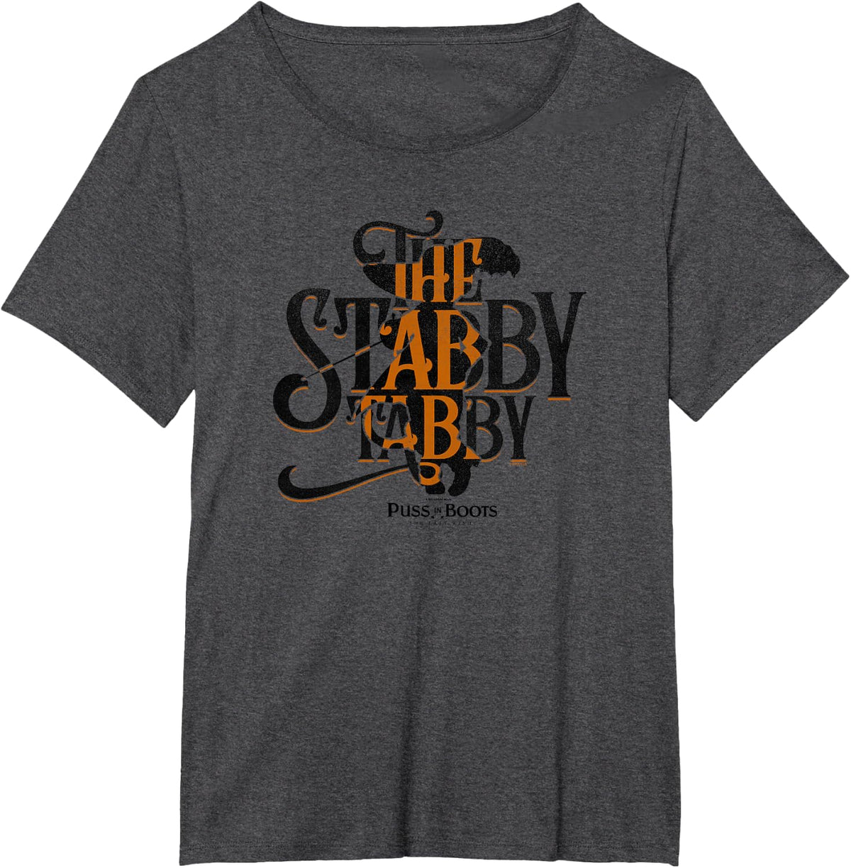 DreamWorks Puss In Boots: The Last Wish The Stabby Tabby T-Shirt - Dark Heather Grey