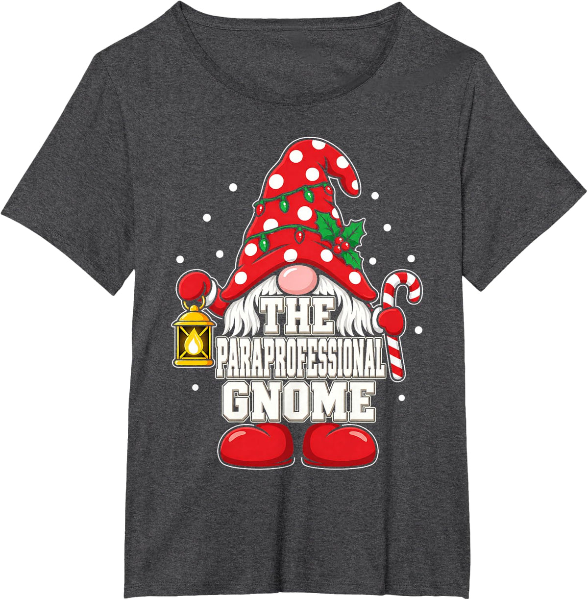 Paraprofessional Christmas Shirt Gnome Classroom Aide T-Shirt - Dark Heather Grey