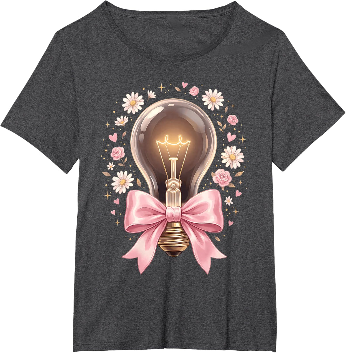 Lightbulb Graphic Electrician Light Bulb T-Shirt - Dark Heather Grey