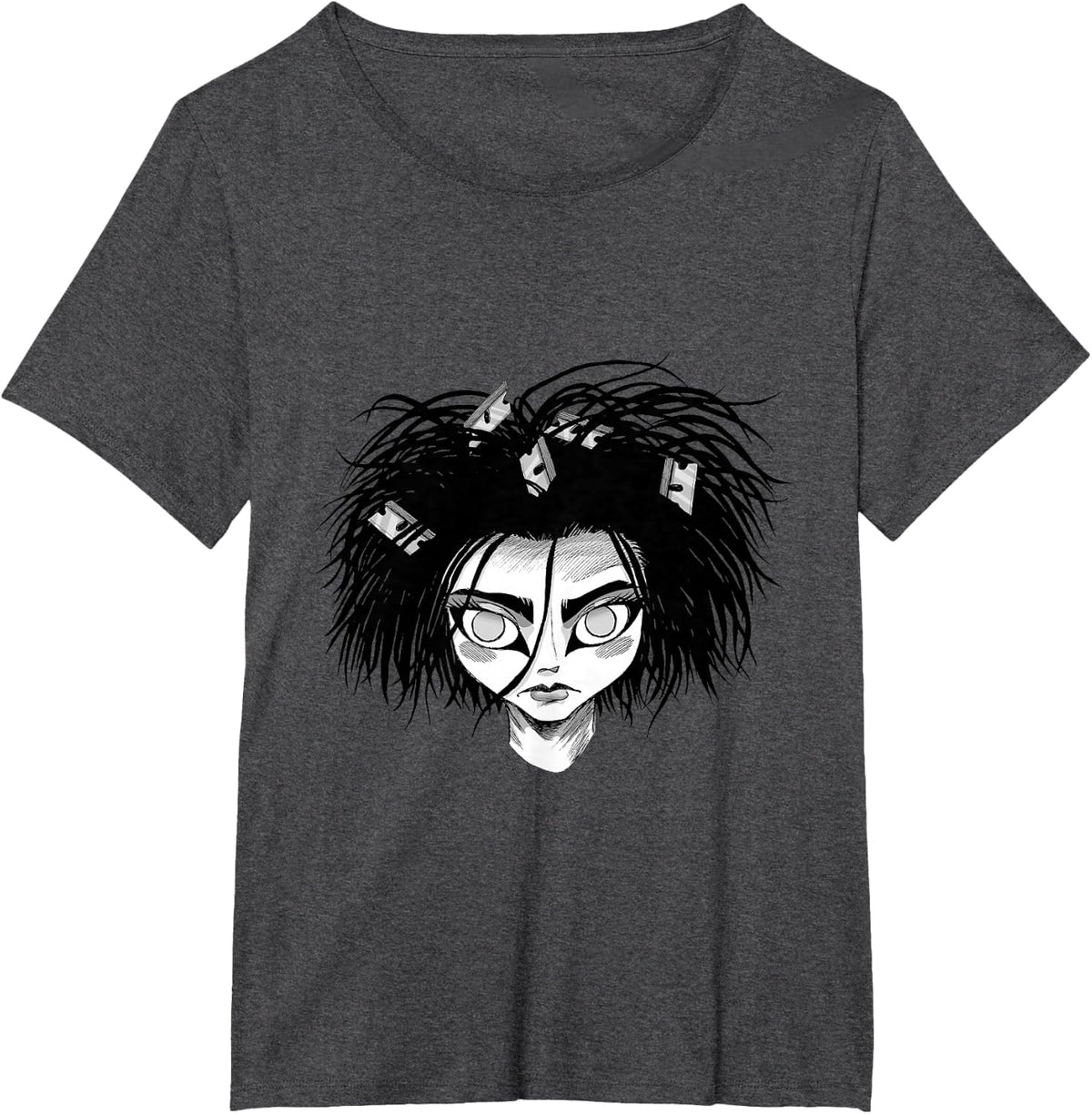Goth Punk Siouxsie Razor Blade Industrial Rock T-Shirt T-Shirt - Dark Heather Grey