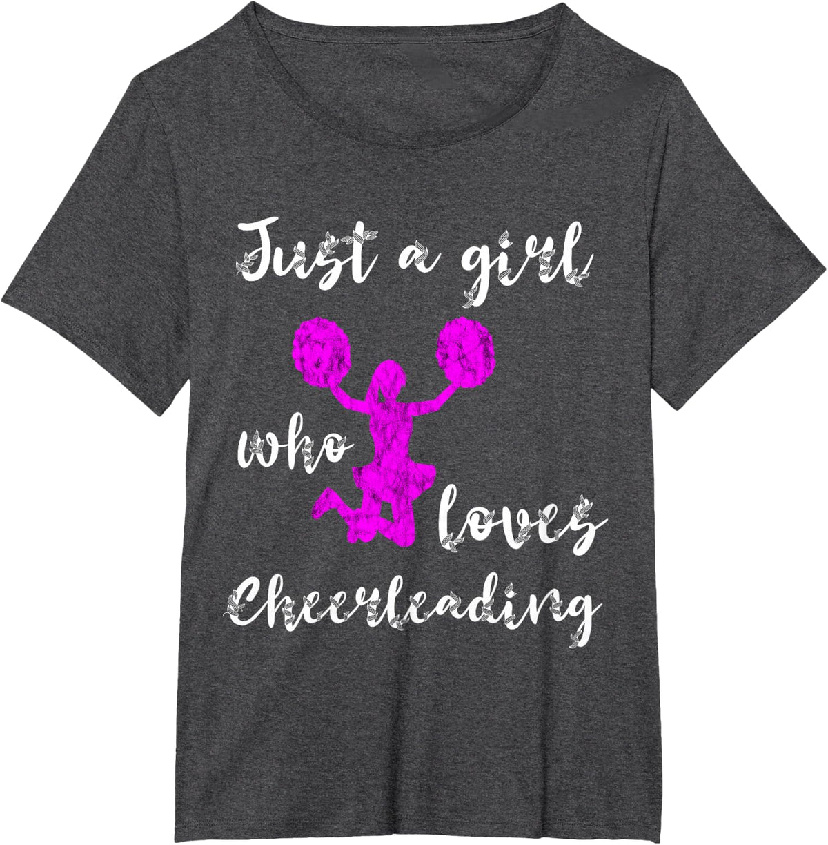 Just A Girl Who Loves Cheerleading Team Cheerleader T-Shirt - Dark Heather Grey