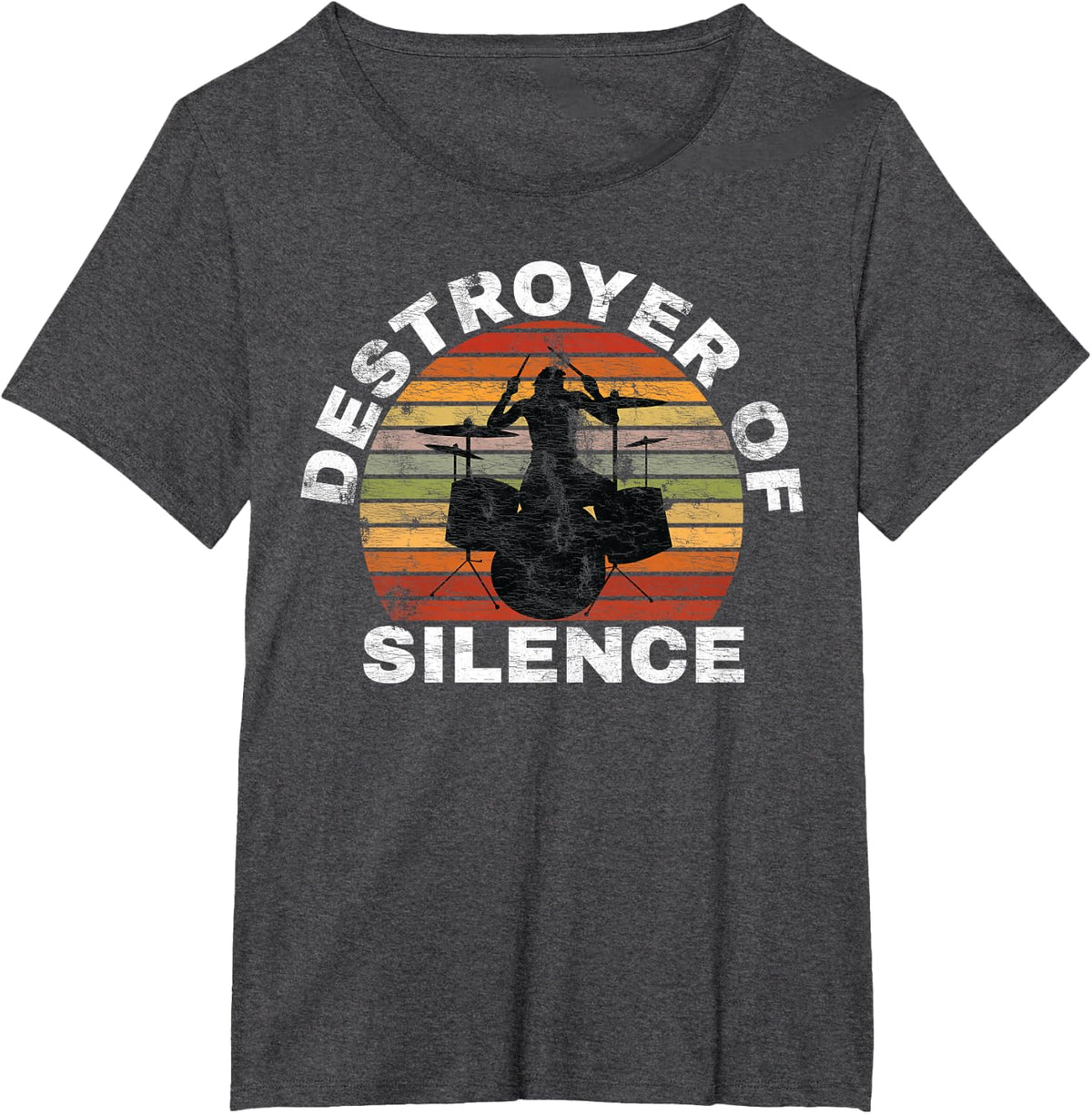 Destroyer of Silence Men's Drummer Shirt T-Shirt - Dark Heather Grey