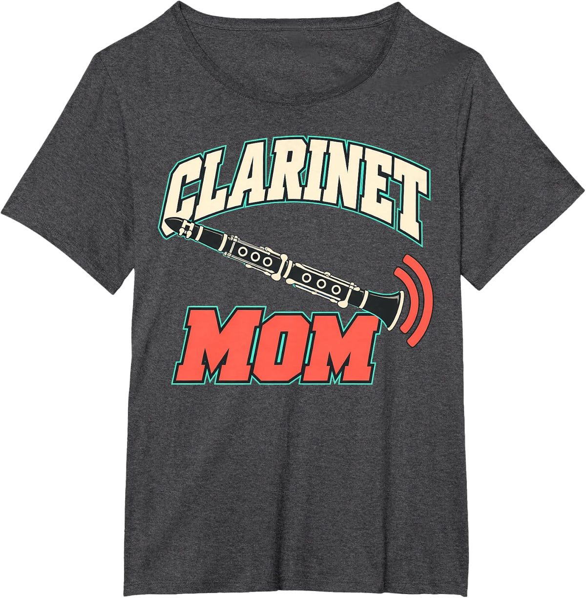 Clarinet Mom Instrumental Music T-Shirt - Dark Heather Grey
