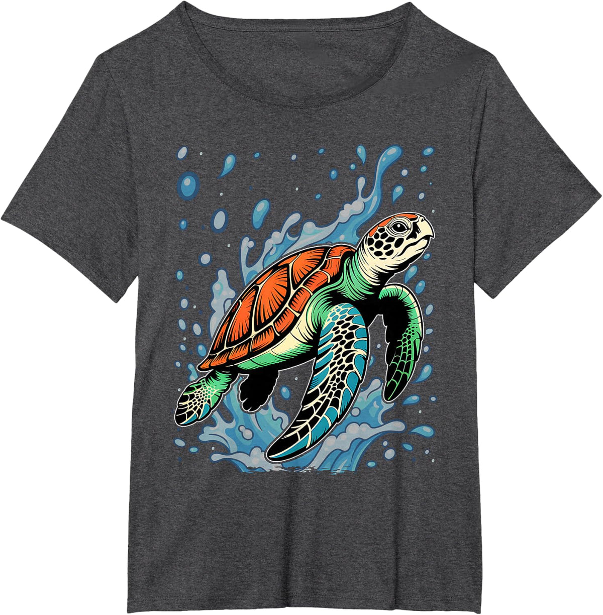 Mandala Sea Turtle T-Shirt - Dark Heather Grey