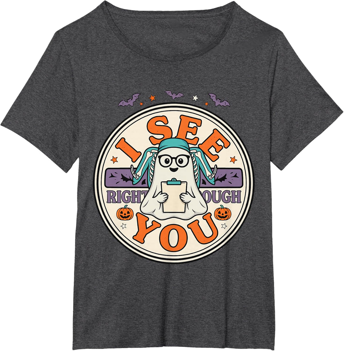 Halloween Radiology Tech - I See Right Through You T-Shirt - Dark Heather Grey