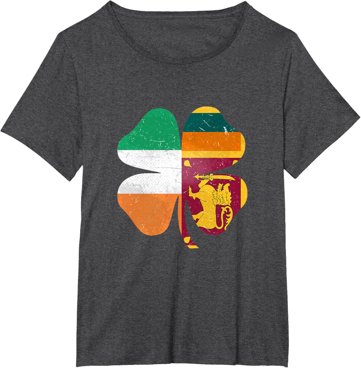 Sri Lankan Irish Shamrock Sri Lanka Ireland St Patrick's Day T-Shirt - Dark Heather Grey