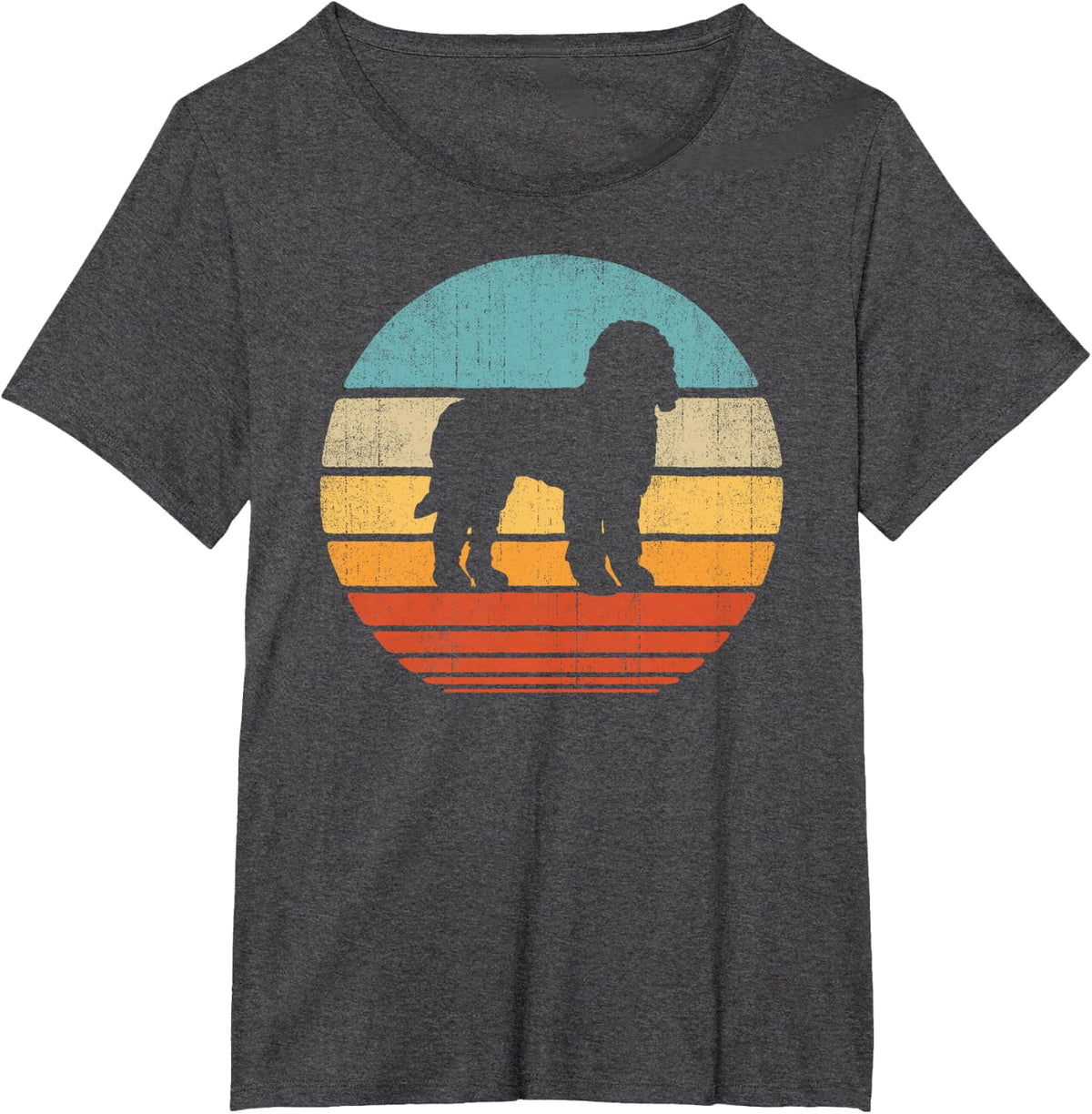 Goldendoodle Doodle Retro Vintage 60s 70s Sunset Dog Lovers T-Shirt - Dark Heather Grey