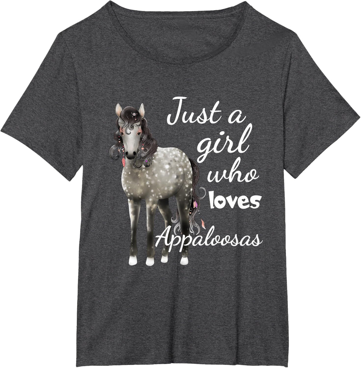 Just A Girl Who Loves Appaloosa Horses Gift T-Shirt - Dark Heather Grey