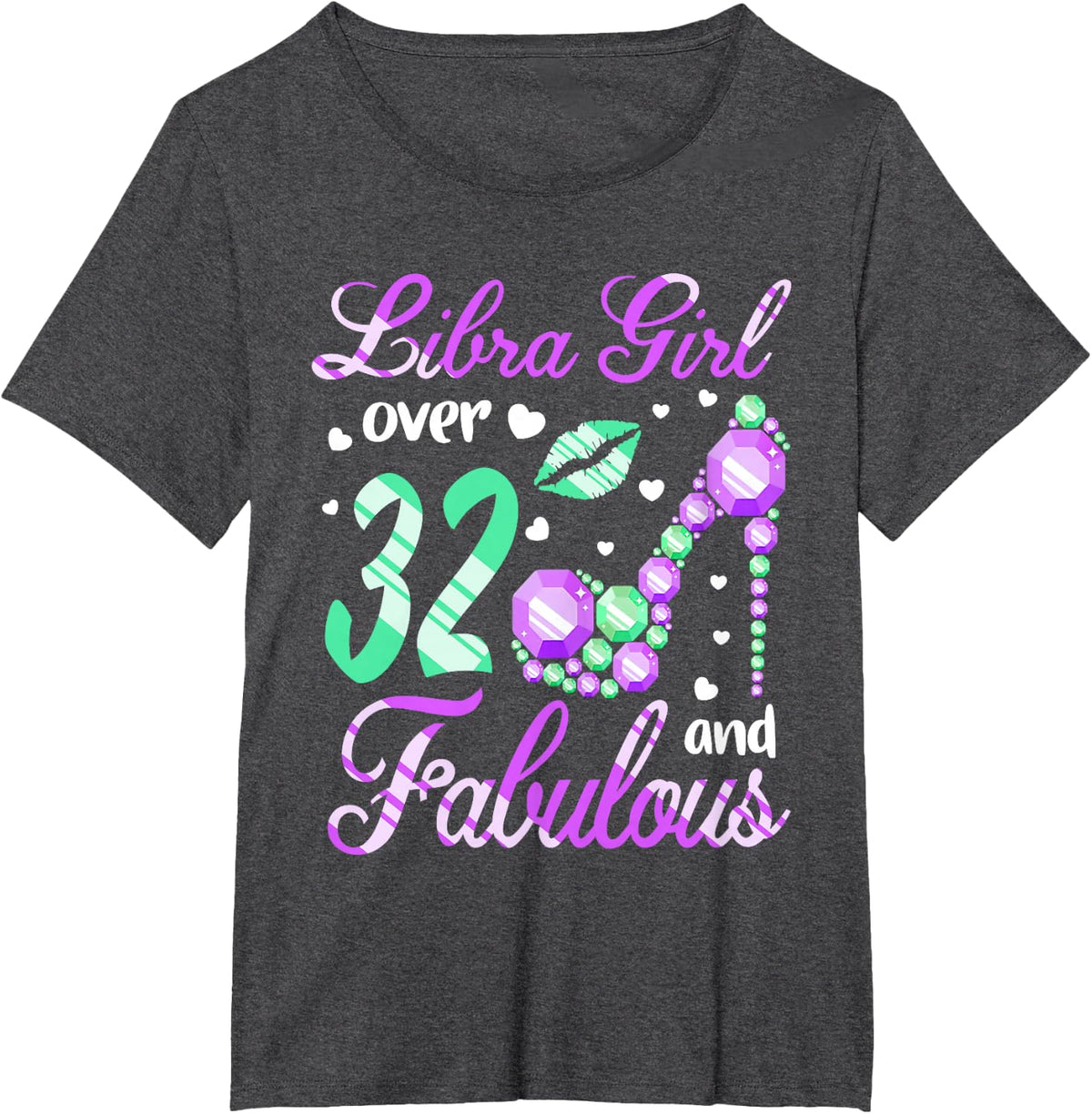 Libra Girl Over 32 Years Old and Fabulous 32nd Birthday T-Shirt - Dark Heather Grey