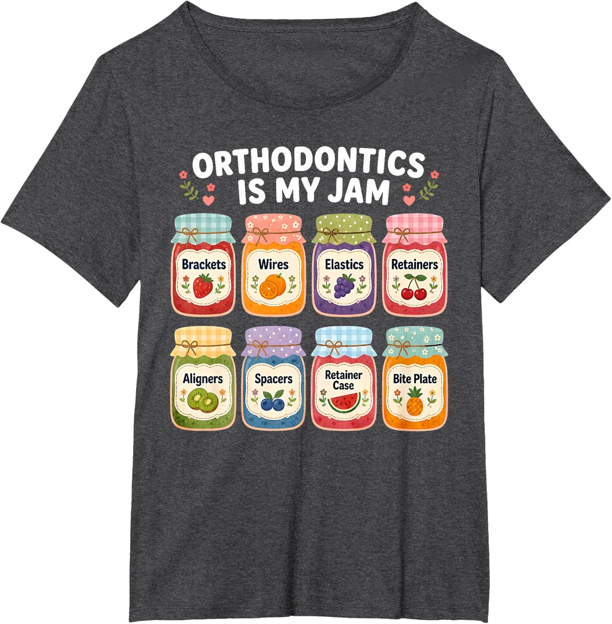 Orthodontics is My Jam Funny Dental Hygienist Ortho Squad T-Shirt - Dark Heather Grey