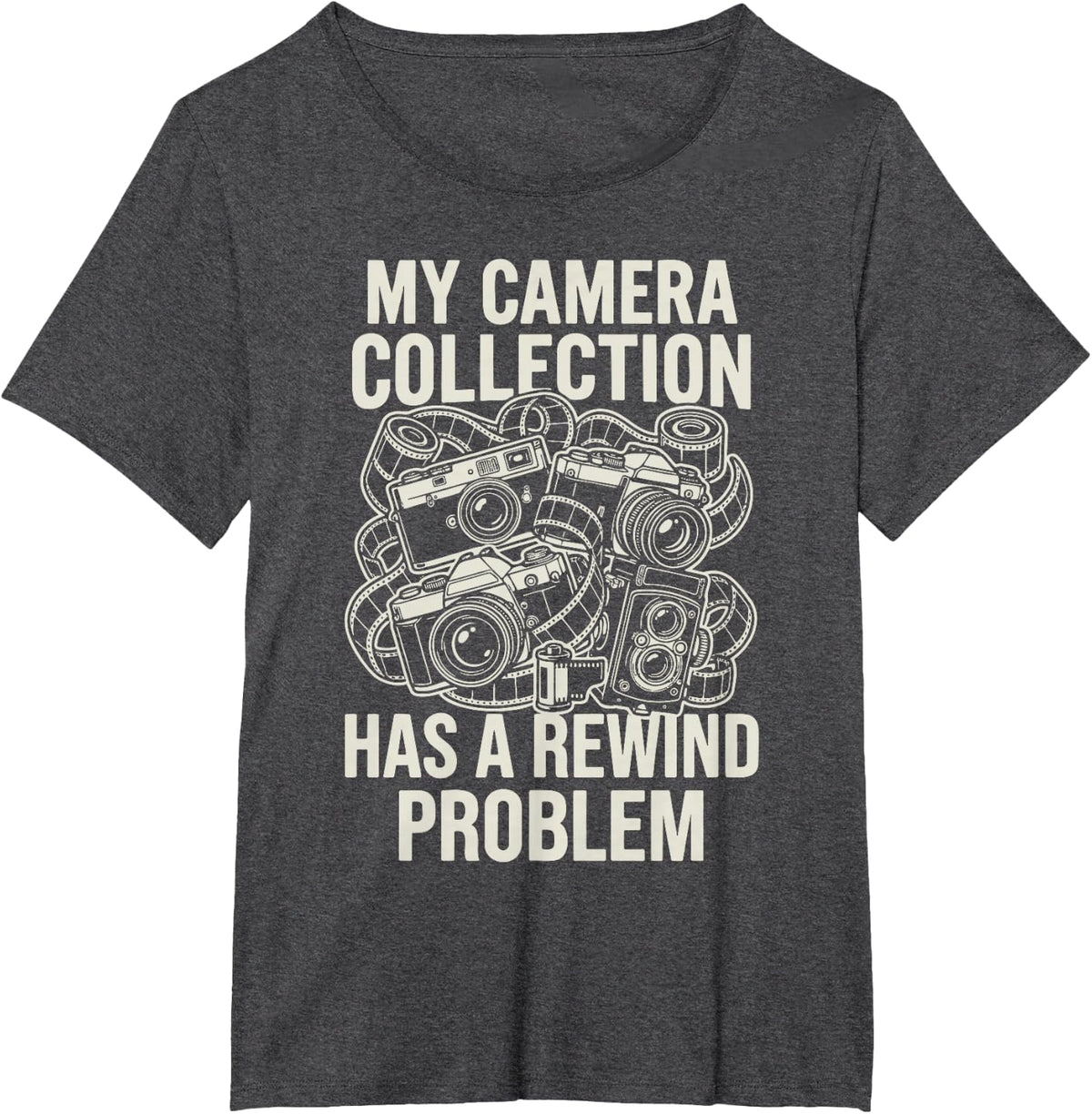 Film Photography Analog Camera Lens Shutter Photographer T-Shirt - Dark Heather Grey