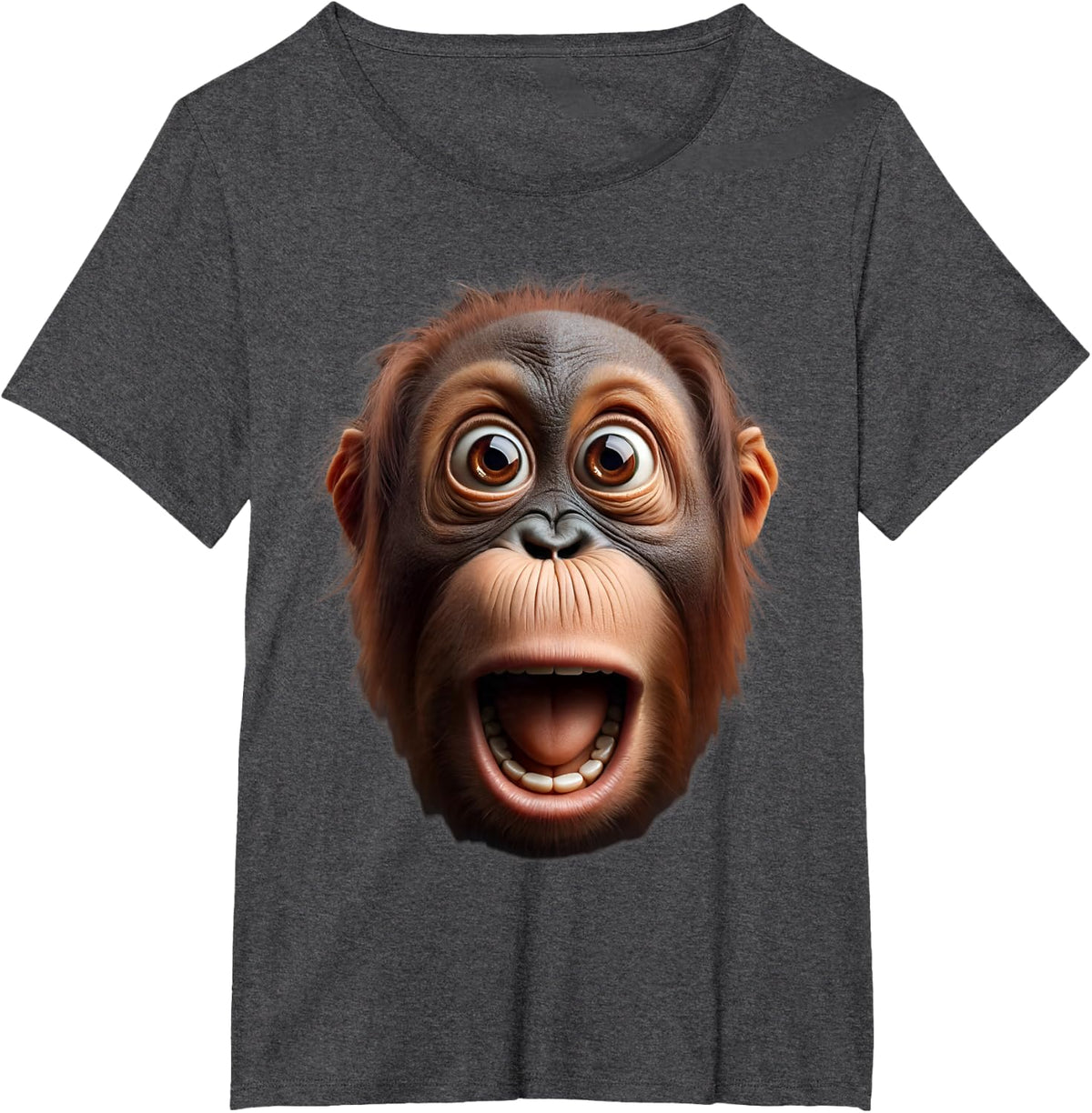 Funny Monkey Face orangutan T-Shirt - Dark Heather Grey