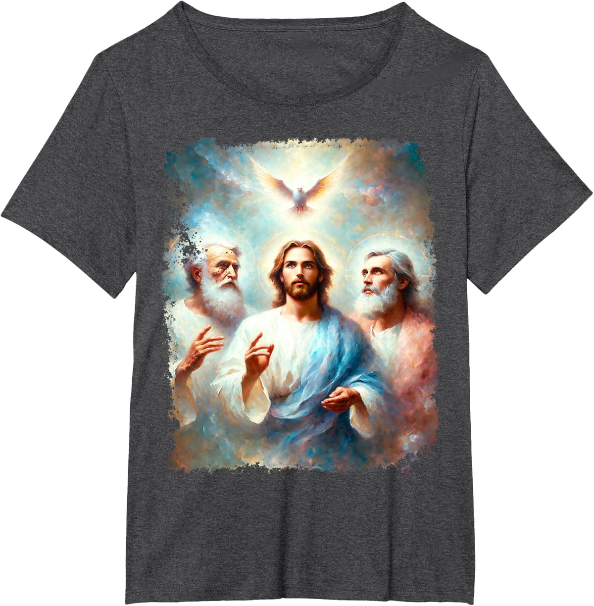God The Father Holy Spirit Jesus Christ T-Shirt - Dark Heather Grey
