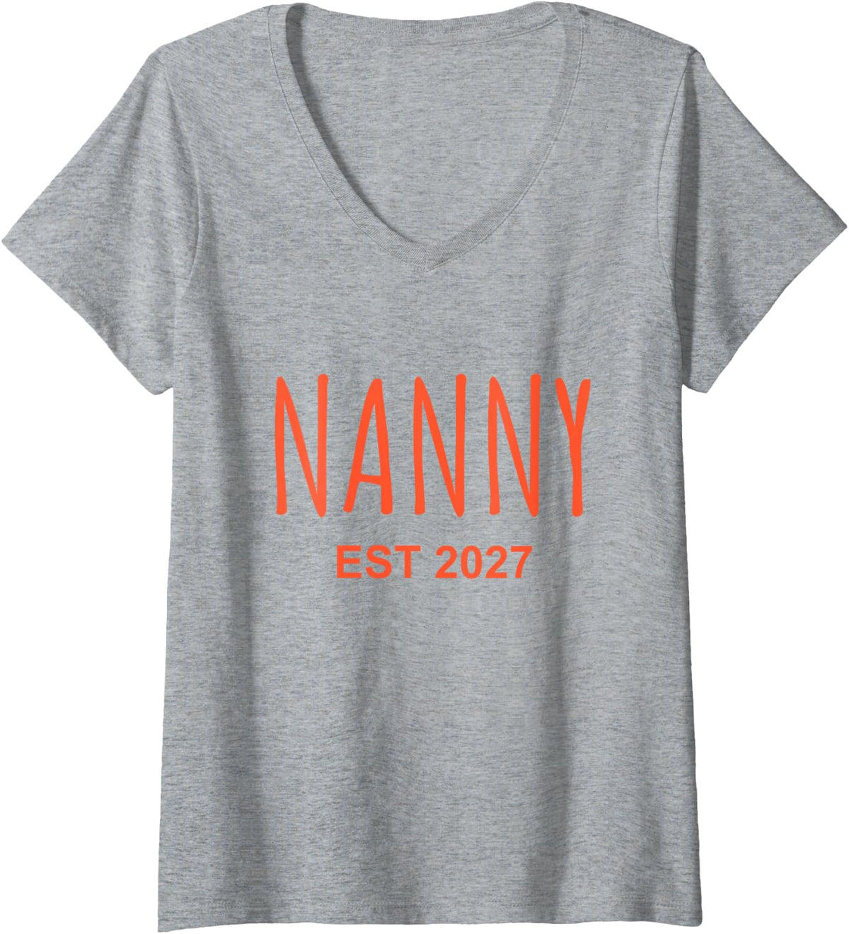 Women's Nanny est 2027 V-Neck T-Shirt - Heather Grey