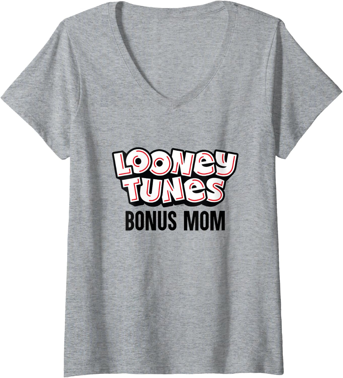 Women's Looney Tunes Bonus Mom V-Neck T-Shirt - Heather Grey