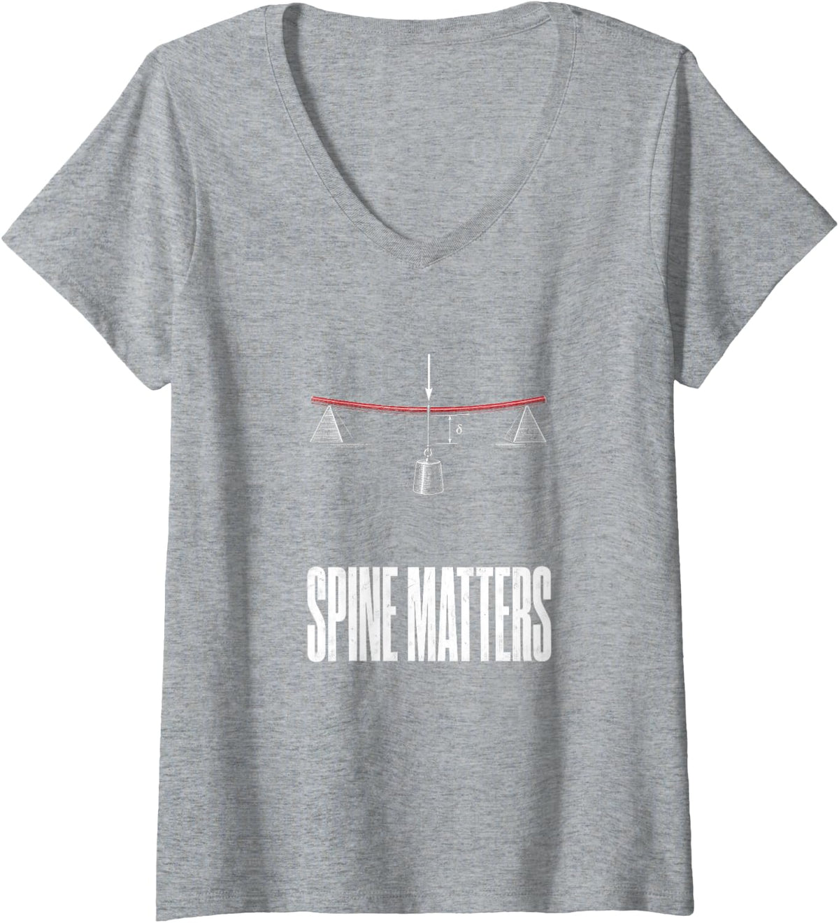 Women's Spine Matters Funny Archery Archer Men Women V-Neck T-Shirt - Heather Grey