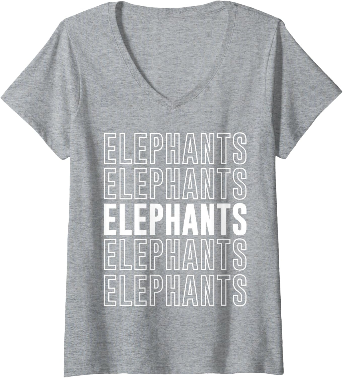 Women's Elephants V-Neck T-Shirt - Heather Grey