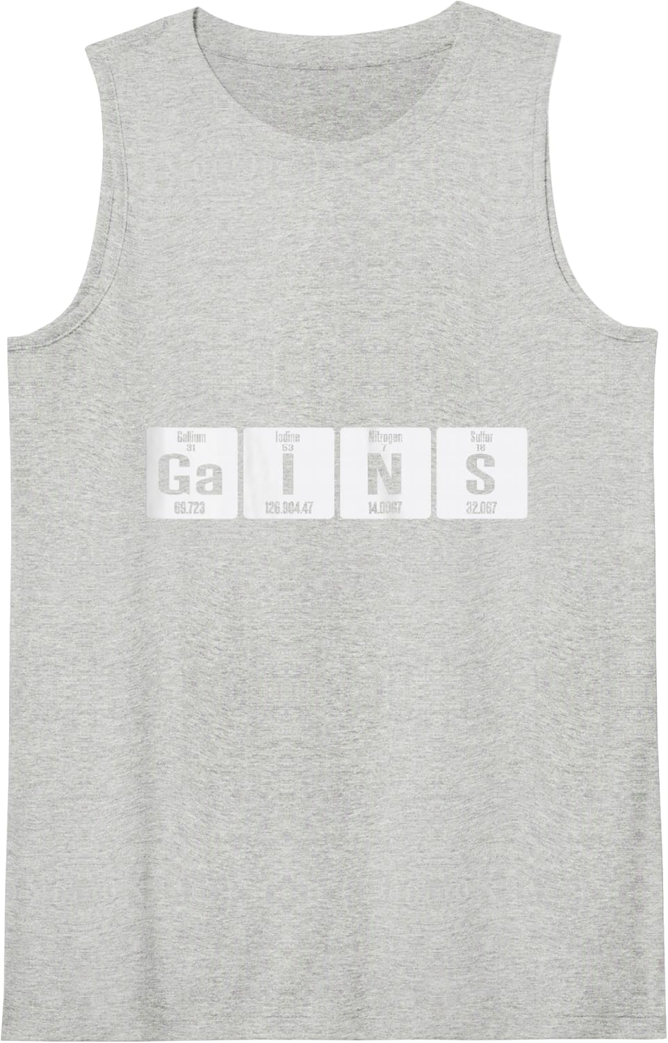 Gains Funny Periodic Table Chemistry Gym Tank Top - Heather Grey