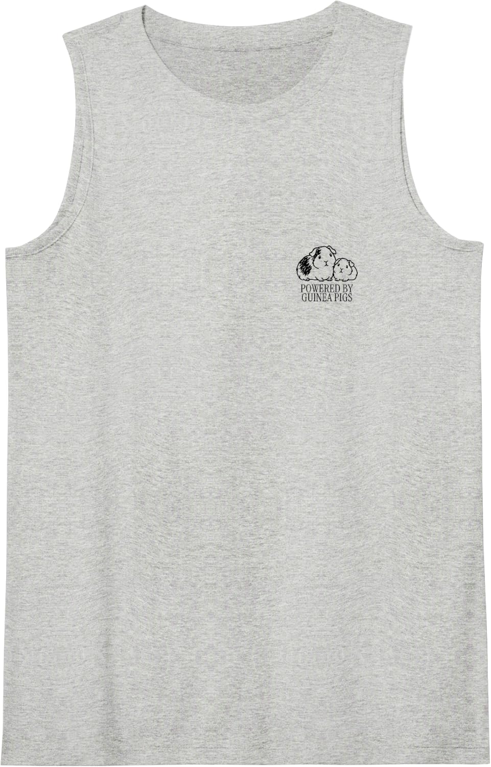 Powered By Guinea Pigs Minimalist Cavy Pet Owner Humor Sleeveless Tank Top - Heather Grey