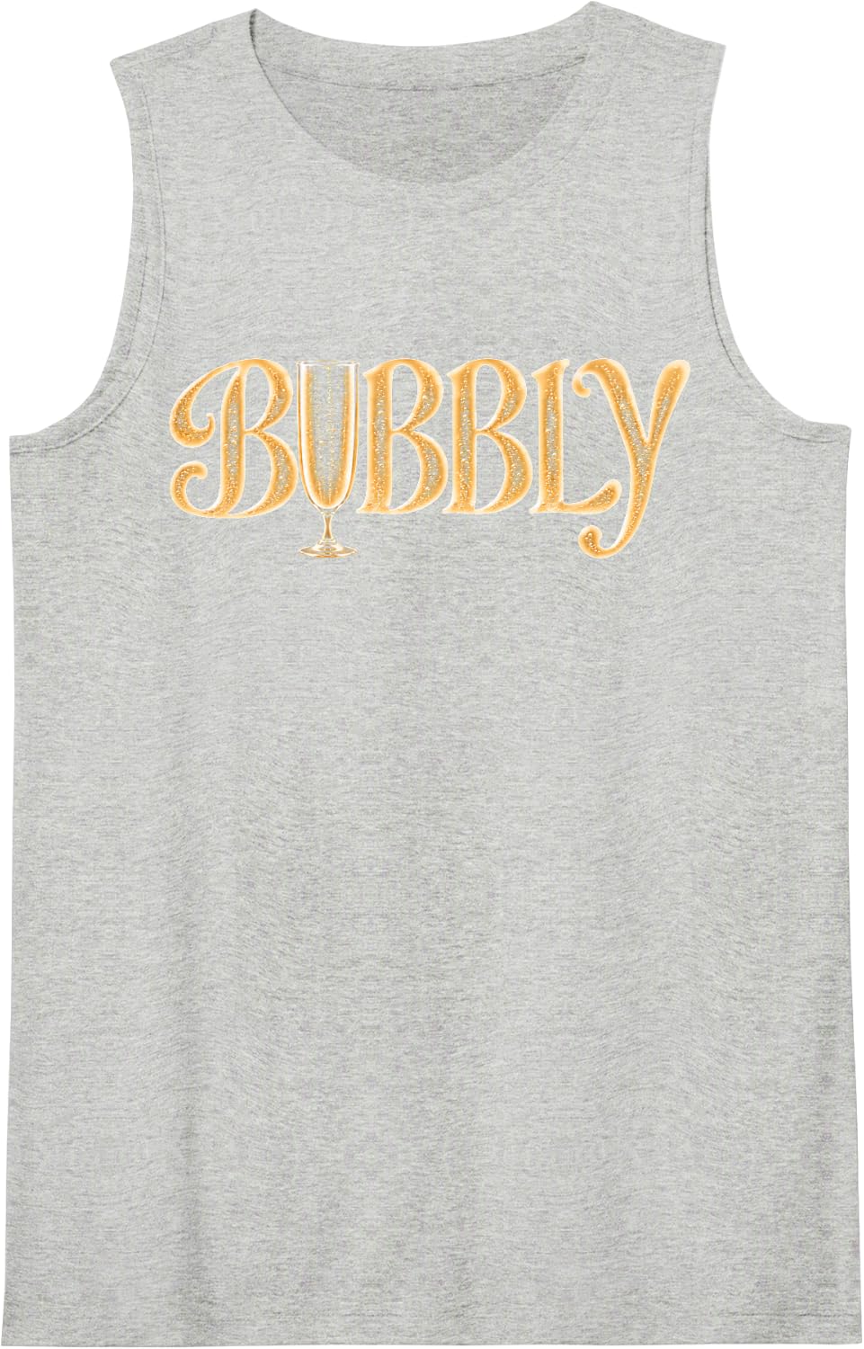 Bubbly Champagne Sparkling Wine Celebration Womens Fashion Sleeveless Tank Top - Heather Grey