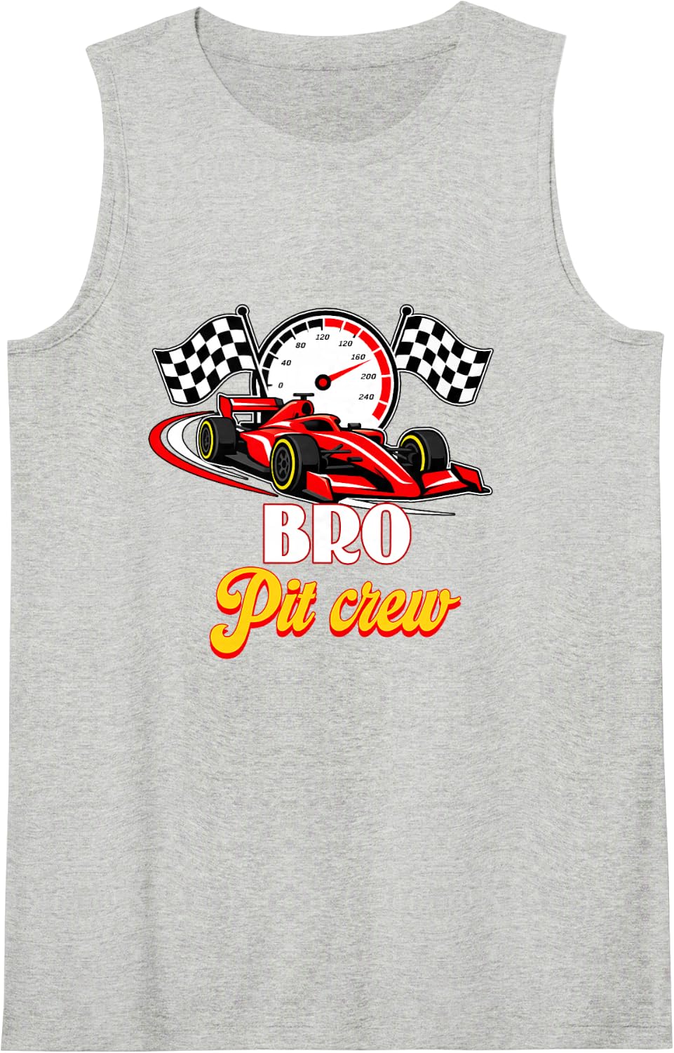 Race Car Birthday Party Racing Family Bro Pit Crew Sleeveless Tank Top - Heather Grey