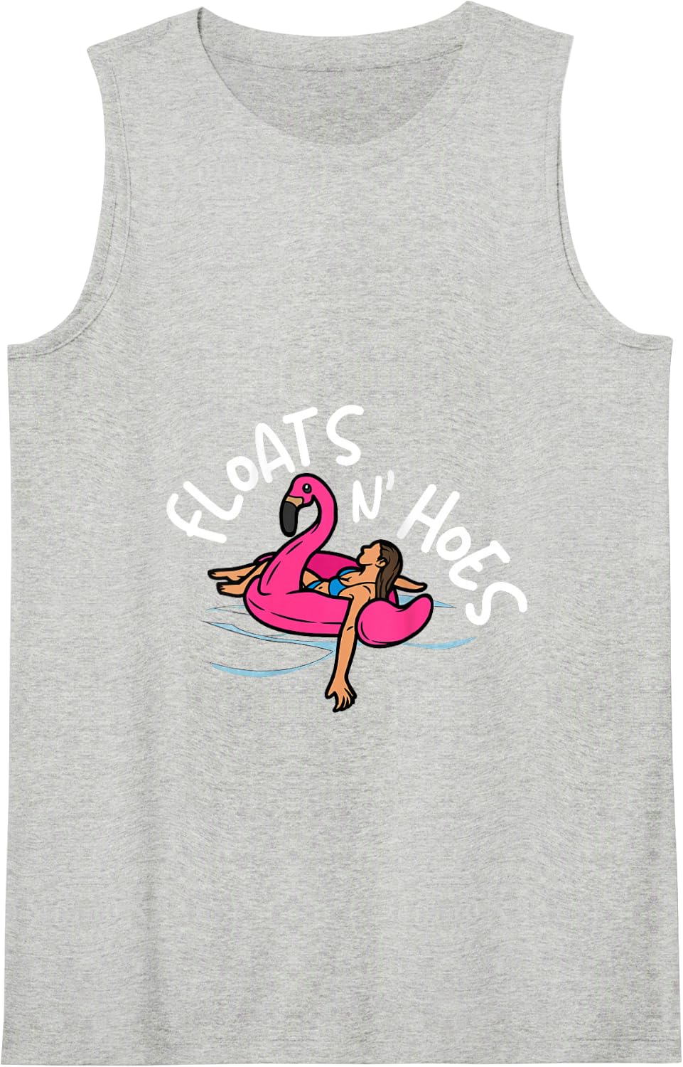 Floats and Hoes Canoe River Trip Float Day Funny Lake Tank Top - Heather Grey