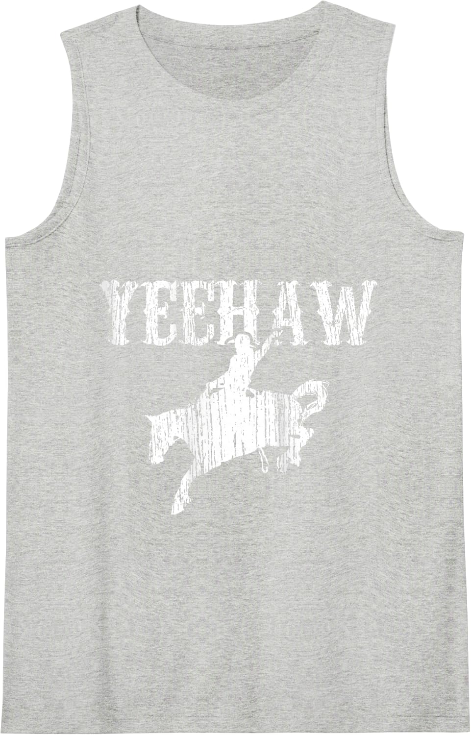 Equestrian Yeehaw Rodeo Cowboy Western Country Tank Top - Heather Grey
