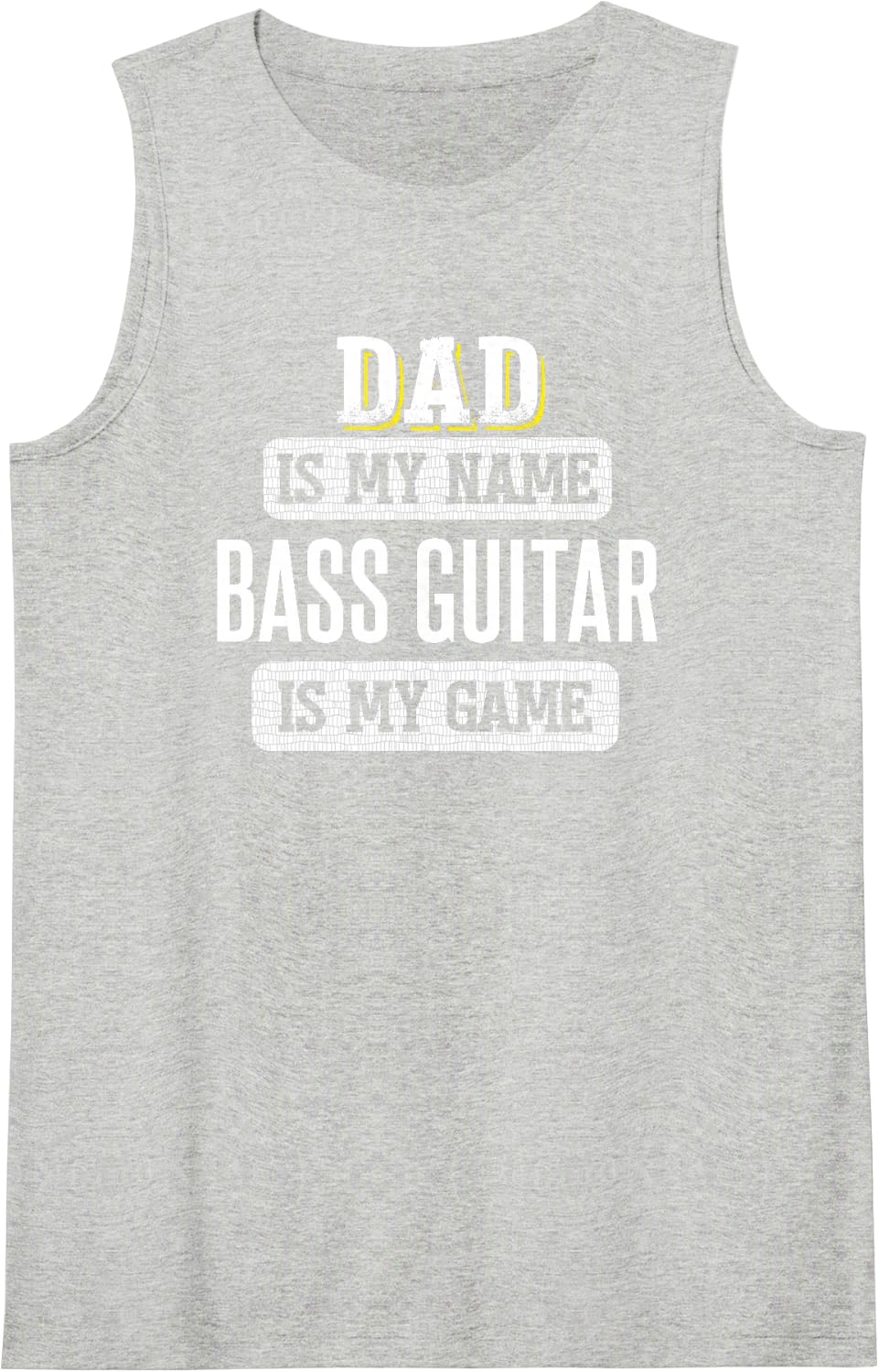 Funny Bass Guitar Gift for Dad Fathers Day Design Tank Top - Heather Grey