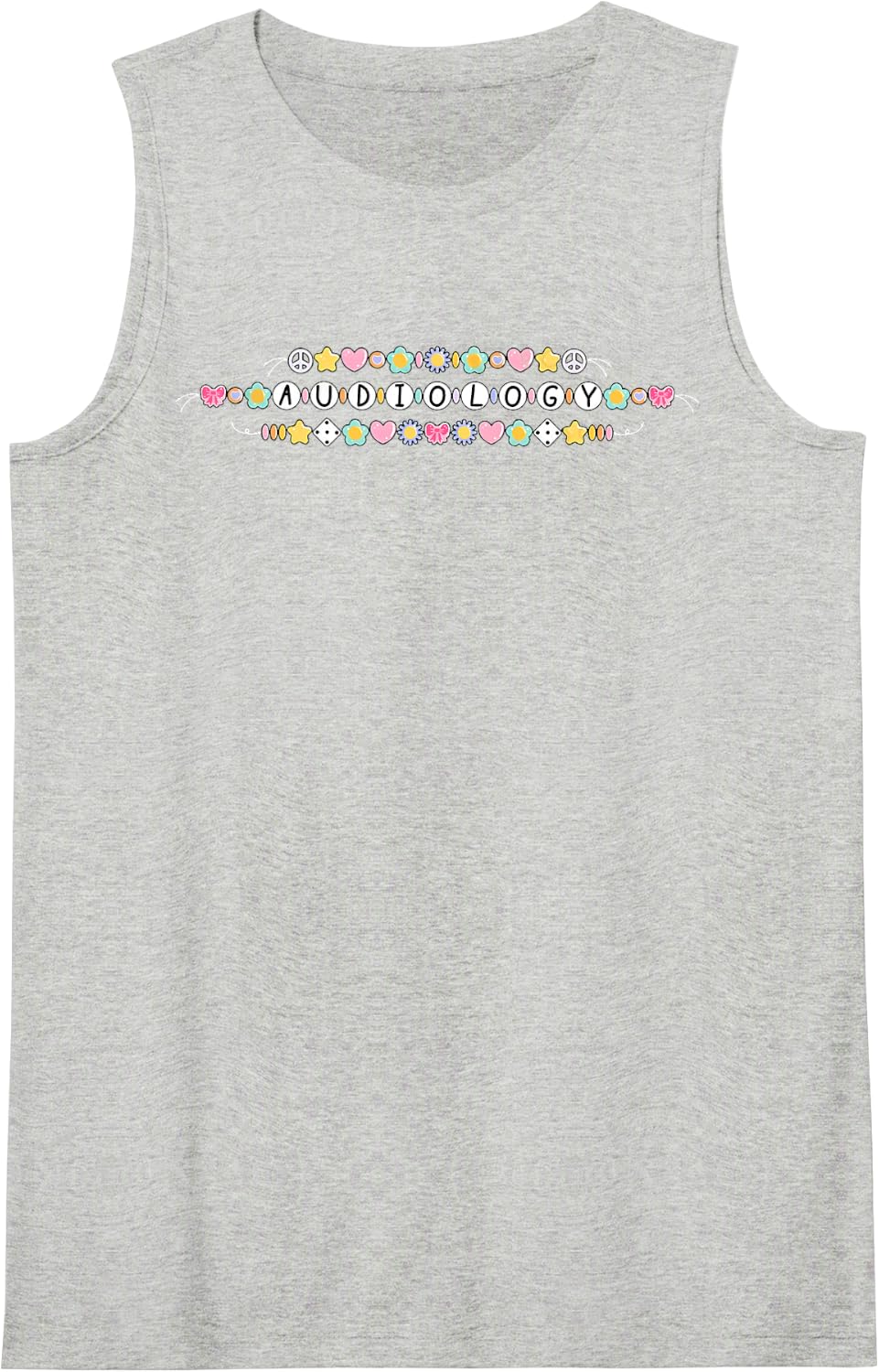 Cute Friendship Bracelet Audiology Audiologist Ear ENT Nurse Tank Top - Heather Grey
