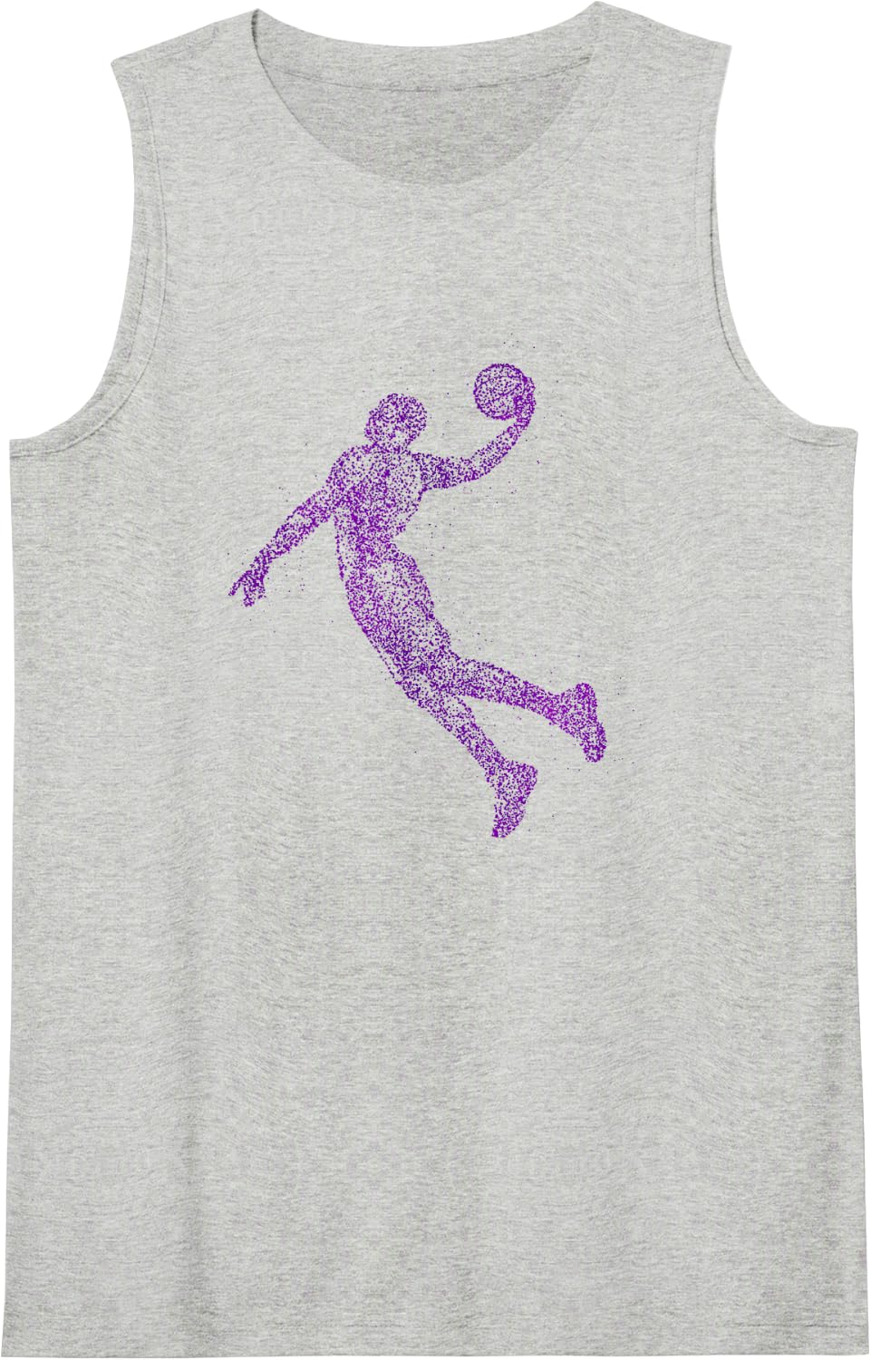 Basketball Sports Fan Men Kids Youth Player Sleeveless Tank Top - Heather Grey