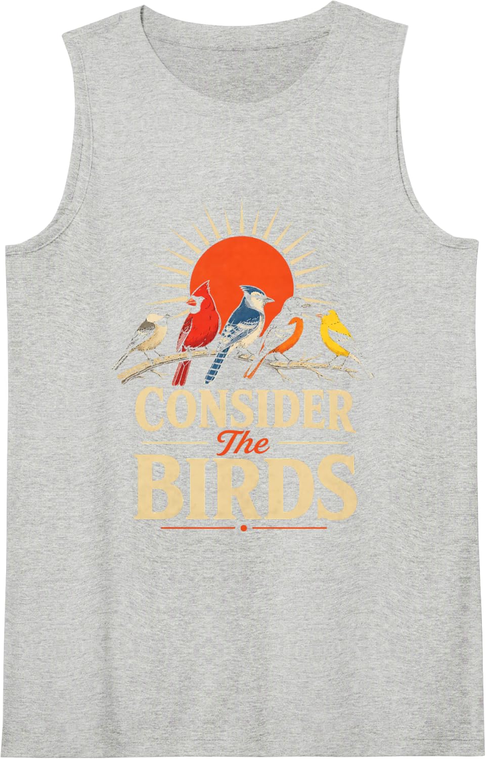 Christian Bird Watching Consider The Birds Gift Tank Top - Heather Grey