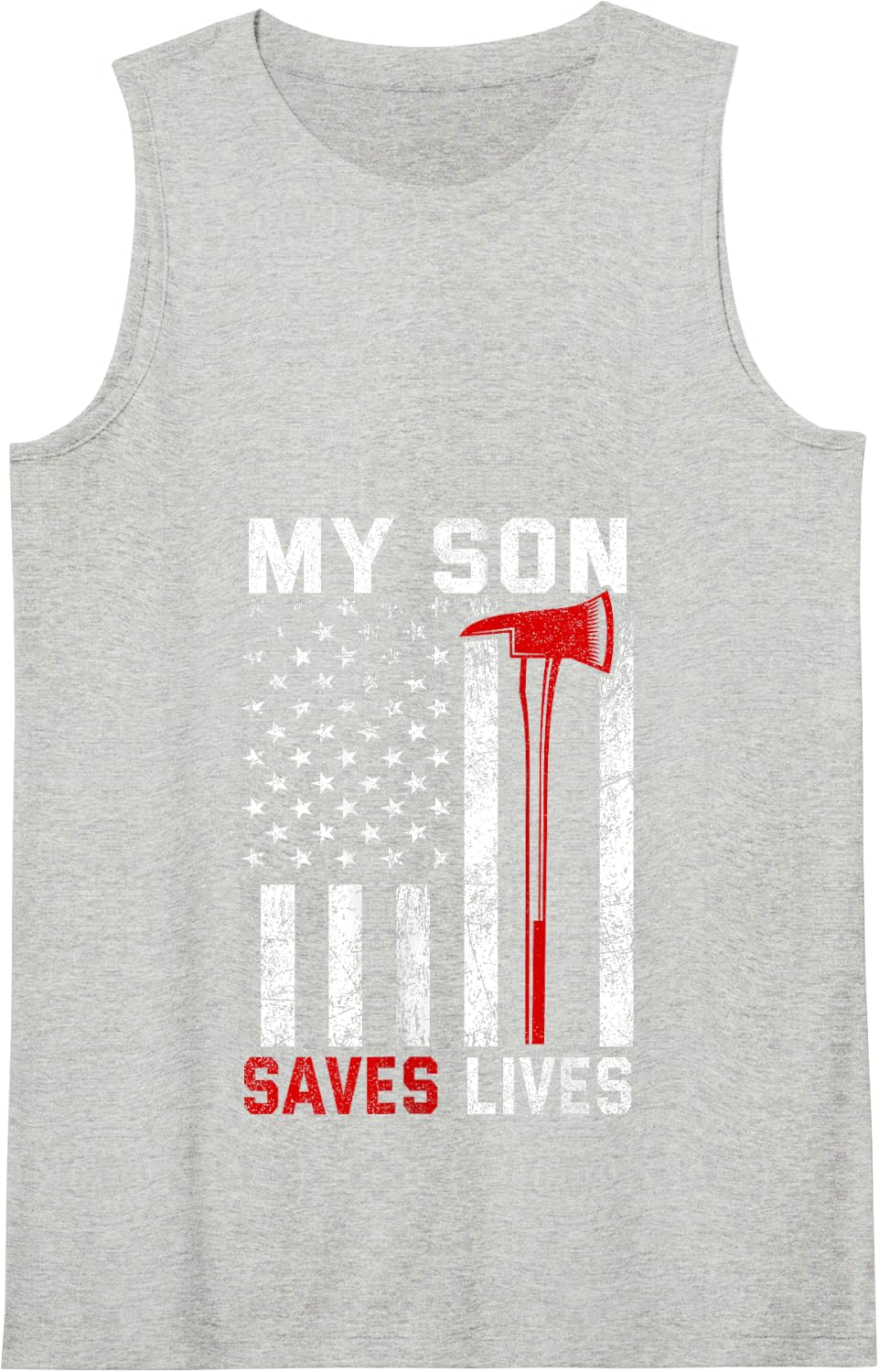 Proud Firefighter Mom Mother's Day Women Tank Top - Heather Grey