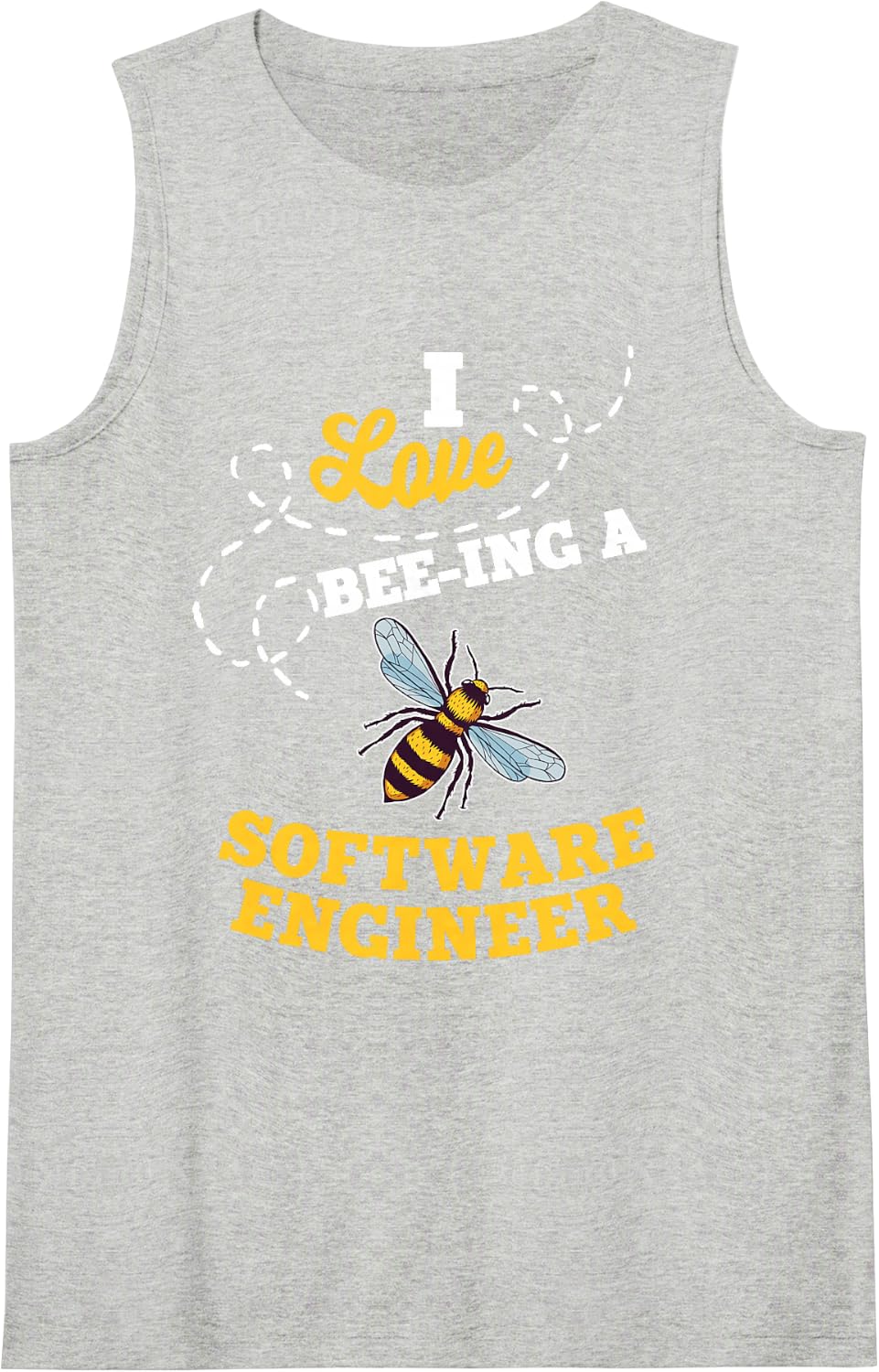I Love Bee-Ing A Software Engineer Honey Bee Job Profession Sleeveless Tank Top - Heather Grey