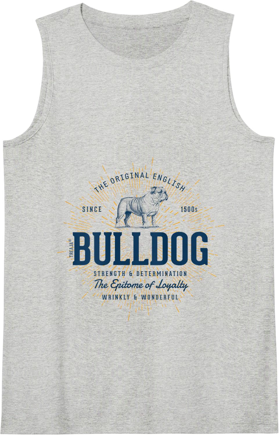 Retro English Bulldog Vintage Tank Top - Heather Grey