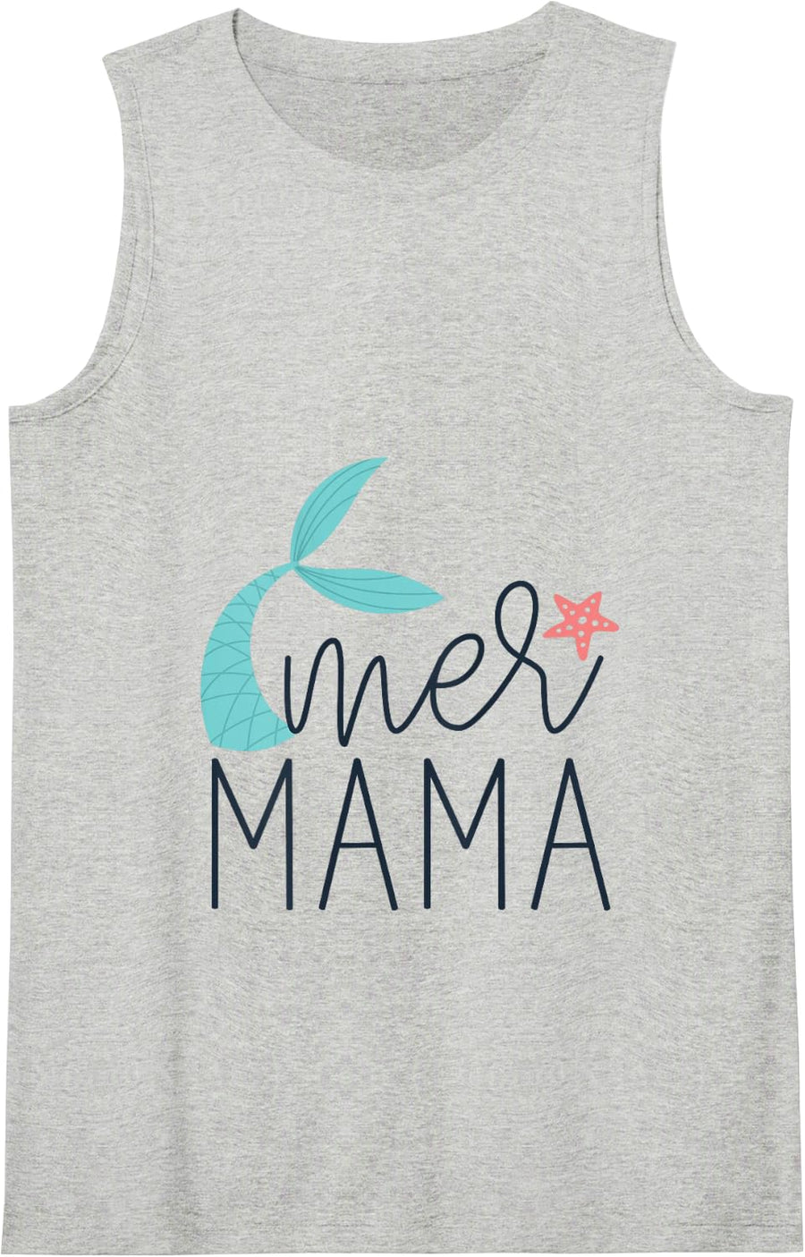 Womens Mermama - Cute Mermaid Mama Mommy Mother Gift For Moms Tank Top - Heather Grey