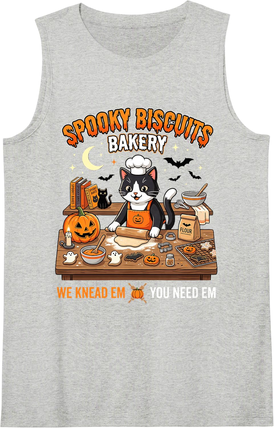Spooky Biscuits Bakery Halloween Costume Spooky Season Tank Top - Heather Grey